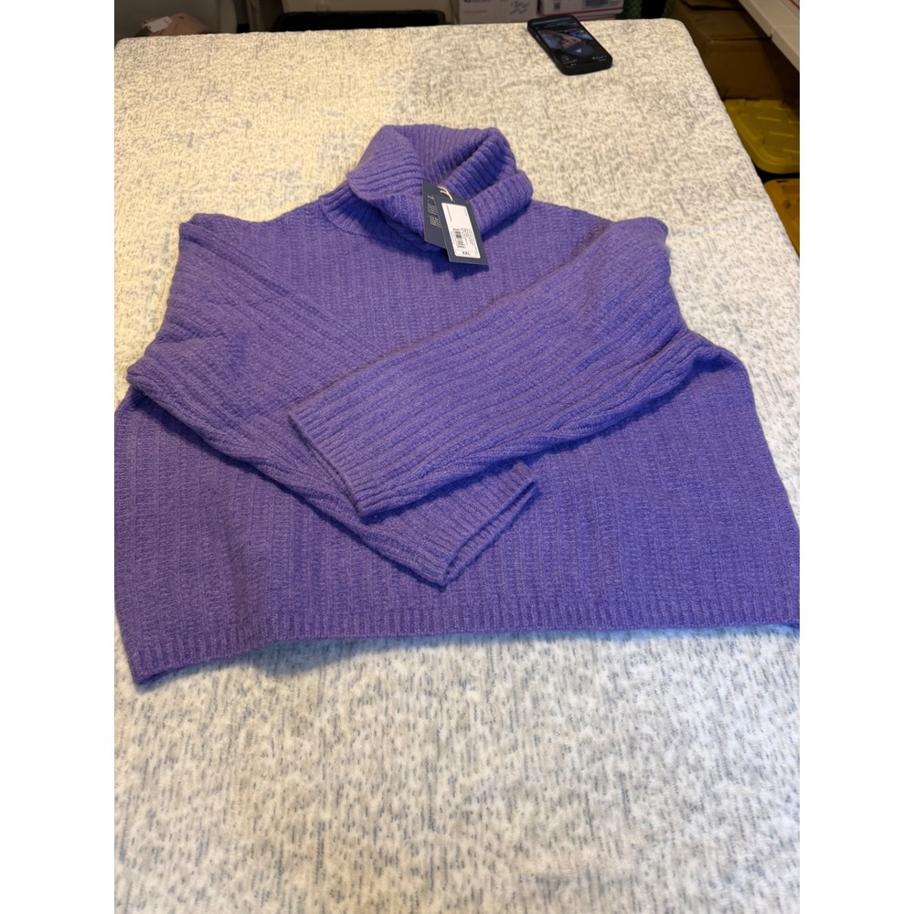 Target Women's‎ Turtleneck Ribbed Sweater Purple Knit Pullover Size XXL NWT